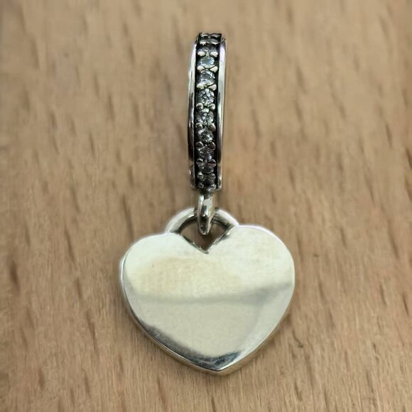 Pandora Merci.... de tout Coeur Heart Charm Pendant, S925 Silver Bracelets - Picture 2 of 4